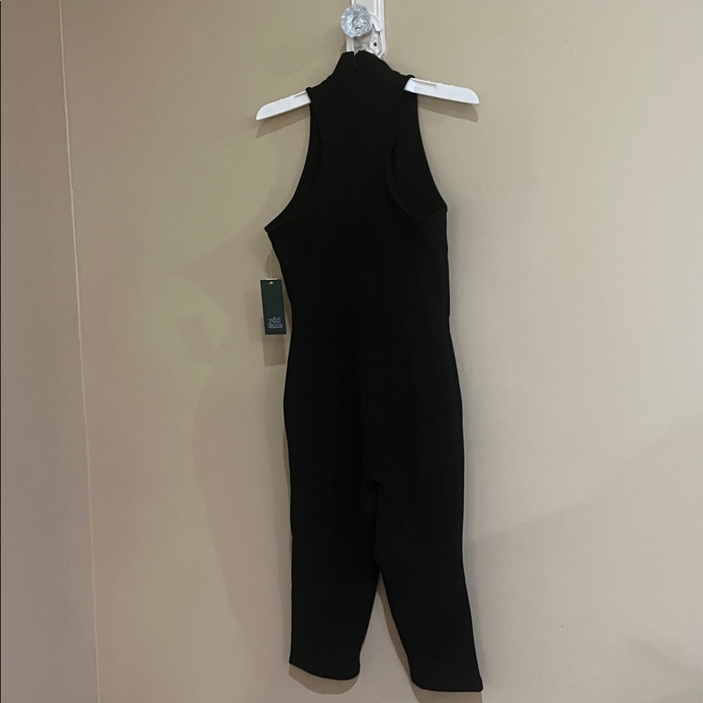 Butter Bliss Black Halter High-Neck capri  athletic Jumpsuit